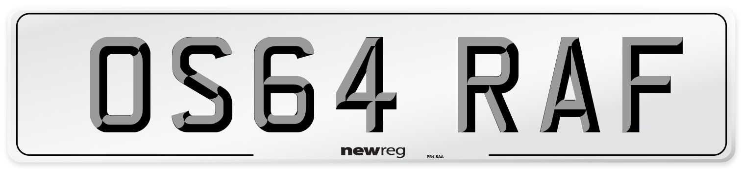 OS64 RAF Number Plate from New Reg